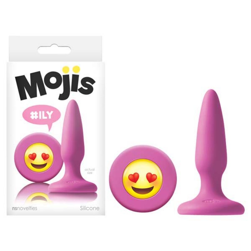 Mojis ILY Mini Silicone Plug with Emoji Face - Pink